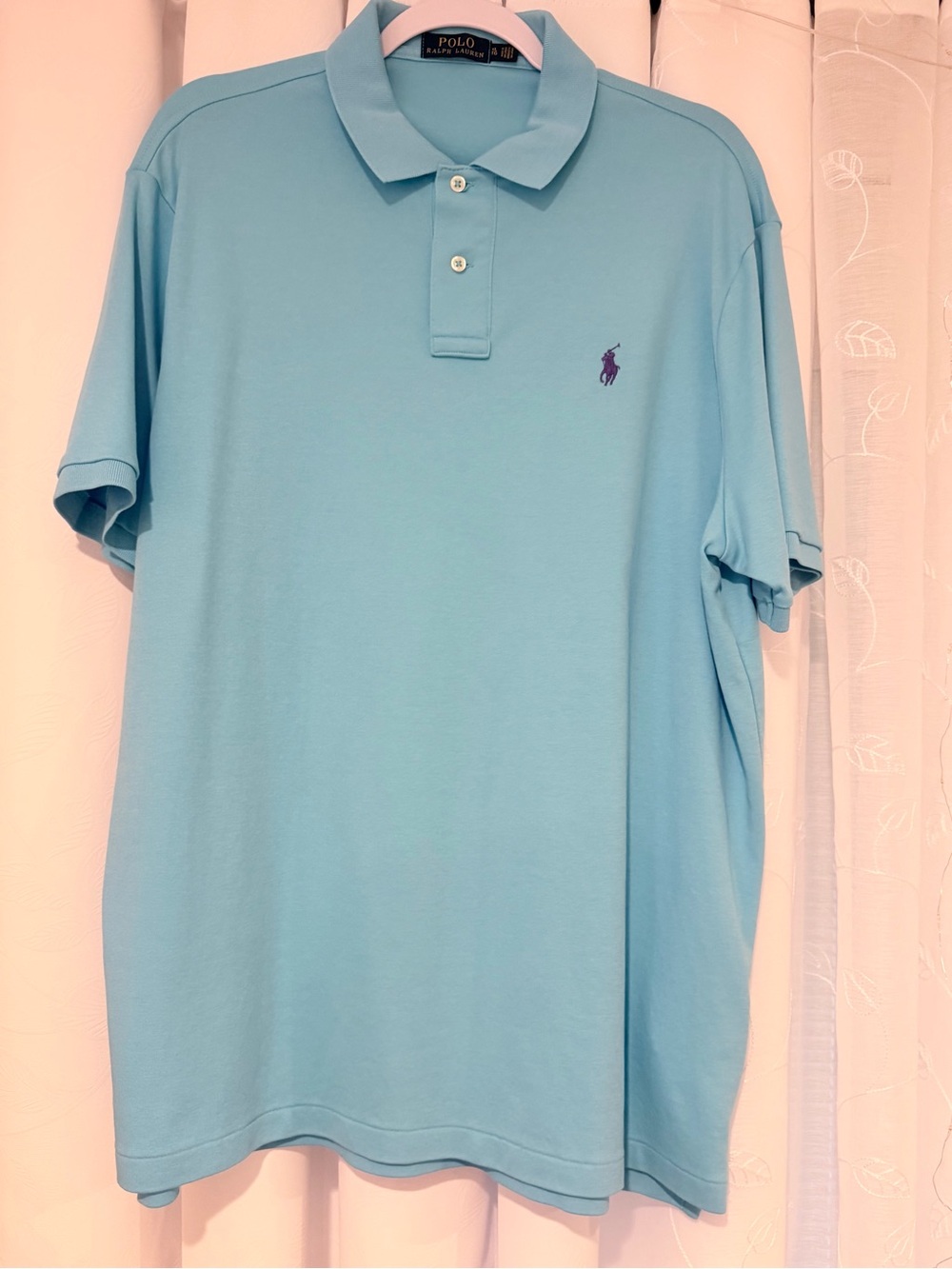 Polo by Ralph Lauren Light Blue Polo with Purple Pony